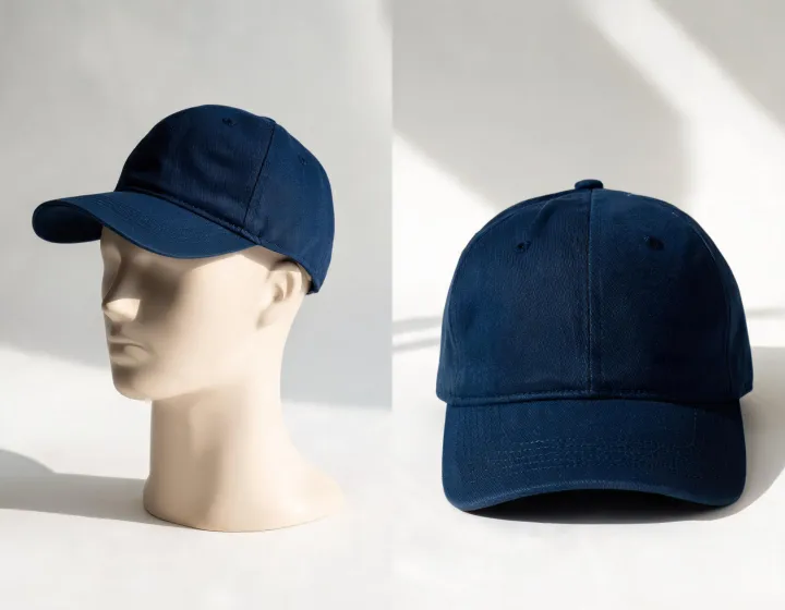 Baseball cap fitting and embroidery placement review for a team buyer