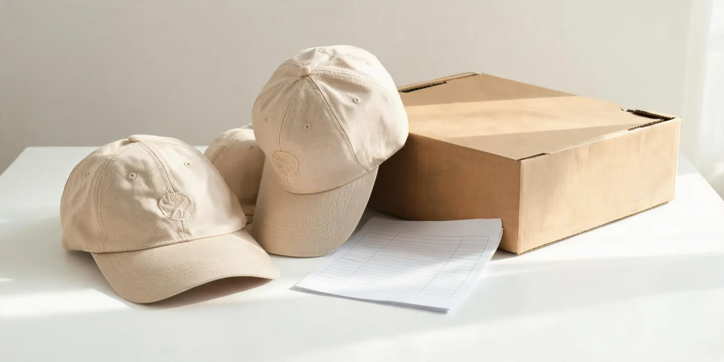 Plain caps and protective carton packaging beside dispatch planning sheet